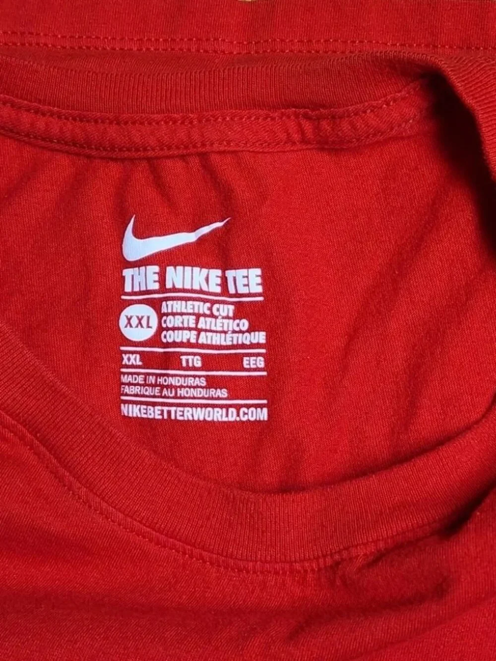 Nike Mens Sz XXL T-Shirt Short Sleeve Red White Nike Swoosh